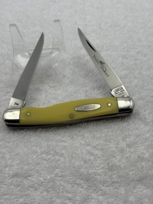 Camillus USA Vintage 2 Blade Yello Jaket Muskrat Pattern 714 Pocket Knife 21
