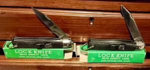Vintage Pair of German-Style Slide-Lock Knives