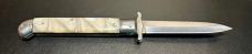 Italian-Style 11” Swing-Guard Leverlock Stiletto, Cracked-Ice Scales