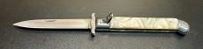 Italian-Style 11” Swing-Guard Leverlock Stiletto, Cracked-Ice Scales