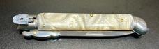 Italian-Style 11” Swing-Guard Leverlock Stiletto, Cracked-Ice Scales