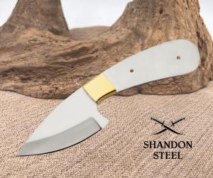Rite Edge Wide White Smooth Stainless Steel Drop Point Fixed Blade Knife 7737