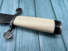STEK KNIVES Craig Steketee Damascus Walrus Ivory Horn Scales Bowie 15"
