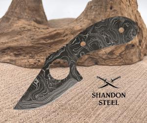 Alabama Damascus Steel 3quot Knife Blade ADS061 DKG Finger Ring Custom Knifemaking