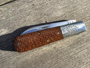 Great Eastern Cutlery 862125SS Boomtown Barlow Brown Burlap Micarta