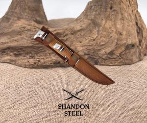 Case XX CA-372 Twin Finn 2-Piece Hunting Knife Set With Leather Sheath - New