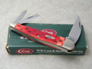 Case XX USA 2003 Genuine Dark Red Bone 6355WH SS Wharncliffe Seahorse Whittler Knife in Box