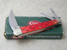 Case XX USA 2003 Genuine Dark Red Bone 6355WH SS Wharncliffe Seahorse Whittler Knife in Box