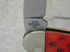 Case XX USA 2003 Genuine Dark Red Bone 6355WH SS Wharncliffe Seahorse Whittler Knife in Box