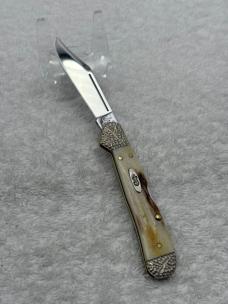 Case XX Stag 1 Blade Mini Copperlock Pattern 51749LSS Engraved Bolsters USA (#53)