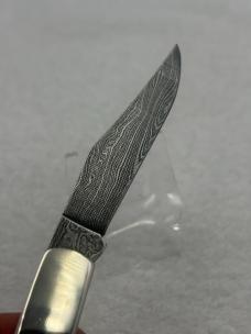 Parker Edwards Vintage 1 Blade Damascus Blade Trapper Made In Alabama USA (#39)