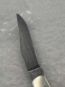Parker Edwards Vintage 1 Blade Damascus Blade Trapper Made In Alabama USA (#39)