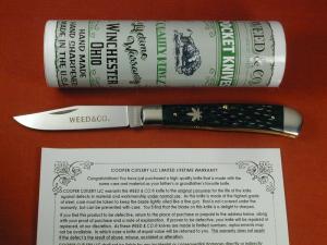 Weed amp Co Green Jigged Bone Trapper Knife NIT from Cooper Cutlery USA 5119GJB