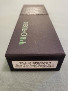 *NIB*Protech TR-3 X1 AUTO "FISH SCALE" OPERATOR TACTICAL BLACK w/ TRITIUM BUTTON