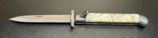 Italian-Style 11” Swing-Guard Leverlock Stiletto, Cracked-Ice Scales