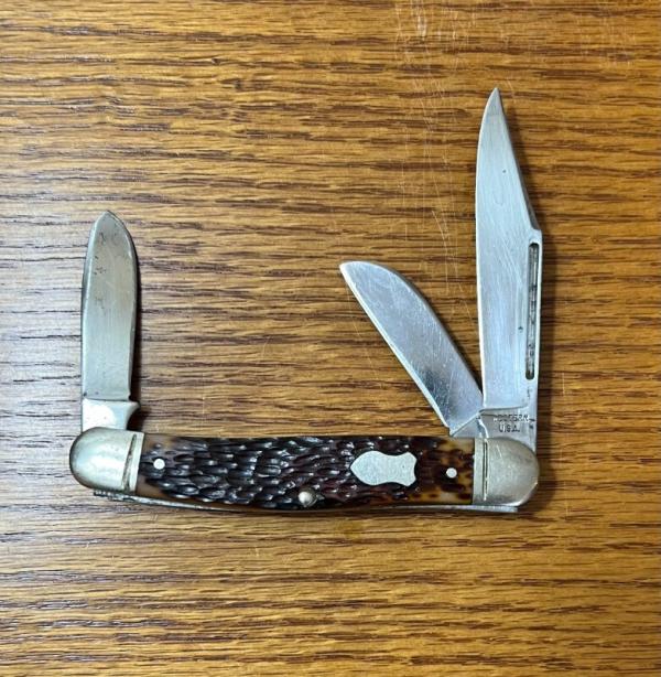 WESTERN USA 742 THREE BLADE STOCKMAN POCKET KNIFE - 4" CLOSED