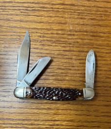 WESTERN USA 742 THREE BLADE STOCKMAN POCKET KNIFE - 4" CLOSED