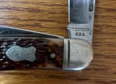 WESTERN USA 742 THREE BLADE STOCKMAN POCKET KNIFE - 4" CLOSED