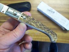 A.G.A. Campolin Pattada Scarce Italian Automatic Genuine Stag/Antler UNUSED W/Pouch & Box