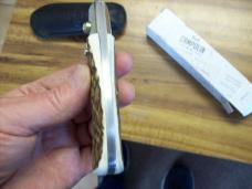A.G.A. Campolin Pattada Scarce Italian Automatic Genuine Stag/Antler UNUSED W/Pouch & Box