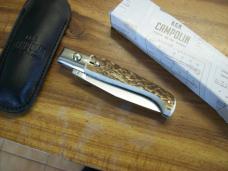 A.G.A. Campolin Pattada Scarce Italian Automatic Genuine Stag/Antler UNUSED W/Pouch & Box