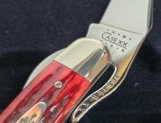 2000 Case XX Pocket Worn Old Red Bone Russlock In Tang Stamp Tin