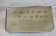 2000 Case XX Pocket Worn Old Red Bone Russlock In Tang Stamp Tin