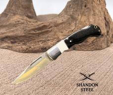 Elk Ridge Stainless Blade Black - White / Black Handle Pocket Knife - ER-943WH