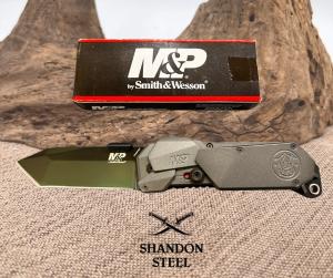 Smith amp Wesson MampP MAGIC Linerlock AO Aluminum Folding Pocket Knife MP9BT NIB