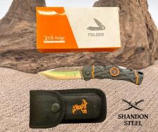 Elk Ridge Evolution Pro Flipper Pocket Knife Folder 923PL New with Sheath 