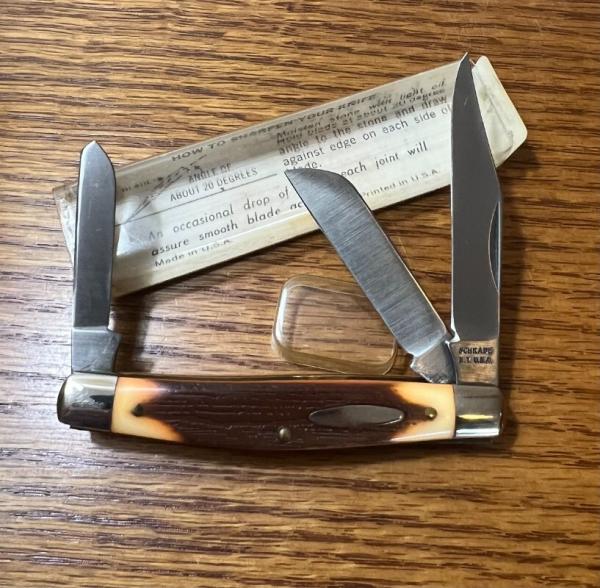 SCHRADE NY USA 832 POCKET KNIFE & 832 VIEW TUBE BOX