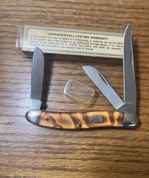 SCHRADE USA 896K POCKET KNIFE & 896K VIEW TUBE BOX - NOS