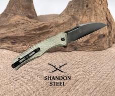 SENCUT Watauga D2 Folding Knife G10 Flipper Button Lock Wharncliffe S21011-2