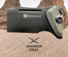 SENCUT Watauga D2 Folding Knife G10 Flipper Button Lock Wharncliffe S21011-2