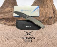 SENCUT Watauga D2 Folding Knife G10 Flipper Button Lock Wharncliffe S21011-2