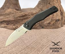 SENCUT Watauga D2 Folding Knife G10 Flipper Button Lock Wharncliffe S21011-1