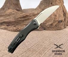 SENCUT Watauga D2 Folding Knife G10 Flipper Button Lock Wharncliffe S21011-1