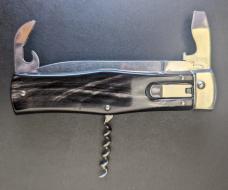 NEW Mikov Buffalo Horn Camper Picnic Predator Lever Lock Automatic Knife  (3.7