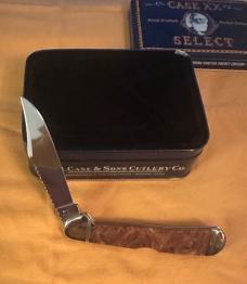 2005 Case Select Large Copperlock w/Exotic Amboyna Wood Handles, Worked Blade,Back Spring&Fluted B’s