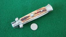RARE c. 1960's C. JUL HERTBERTZ Rostfrei 20cm 8" RED DOT Safety STAG Stiletto MINT !