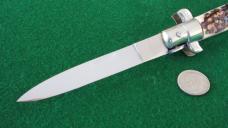 RARE c. 1960's C. JUL HERTBERTZ Rostfrei 20cm 8" RED DOT Safety STAG Stiletto MINT !
