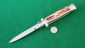 RARE c 1960s C JUL HERTBERTZ Rostfrei 20cm 8quot RED DOT Safety STAG Stiletto MINT
