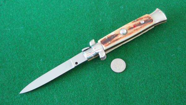 RARE c. 1960's C. JUL HERTBERTZ Rostfrei 20cm 8" RED DOT Safety STAG Stiletto MINT !