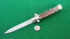 RARE c. 1960's C. JUL HERTBERTZ Rostfrei 20cm 8" RED DOT Safety STAG Stiletto MINT !