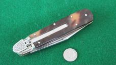 RARE c. 1960's BOKER 1909 GUARDIAN ETCHED Tortoise Shell Scales Engraved NICE !