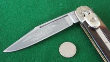 RARE c. 1960's BOKER 1909 GUARDIAN ETCHED Tortoise Shell Scales Engraved NICE !