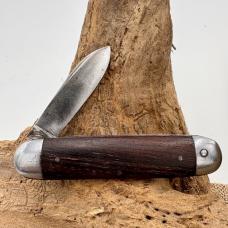 Equal End Single Pen Blade Jack Pocket Knife Wood Handle Brown Vintage (26)