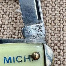 Camco USA Vintage Folding Pocket Knife Alpina, Mi Souvenir 2 blade carbon (75)