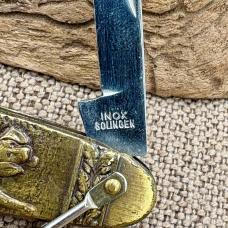 ARNEX VINTAGE SOLINGEN GERMANY POCKET KNIFE STAINLESS 2 BLADE HUNTING SCENE -127