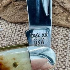 CASE XX 6308 JIGGED BONE SPLIT BACK 3 BLADE WHITTLER POCKET KNIFE 1984 (181)